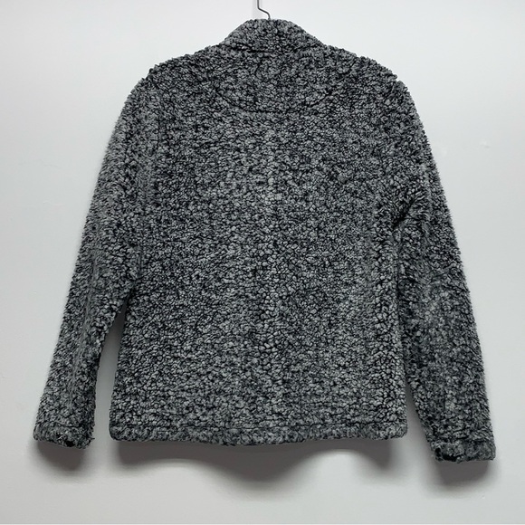 Time and Tru Pullover Size S (4-6) Black Gray White 1/4 Zip Sherpa Jacket - Picture 2 of 12